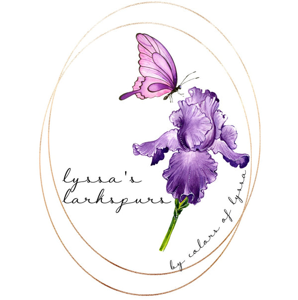 Lyssa’s Larkspurs logo