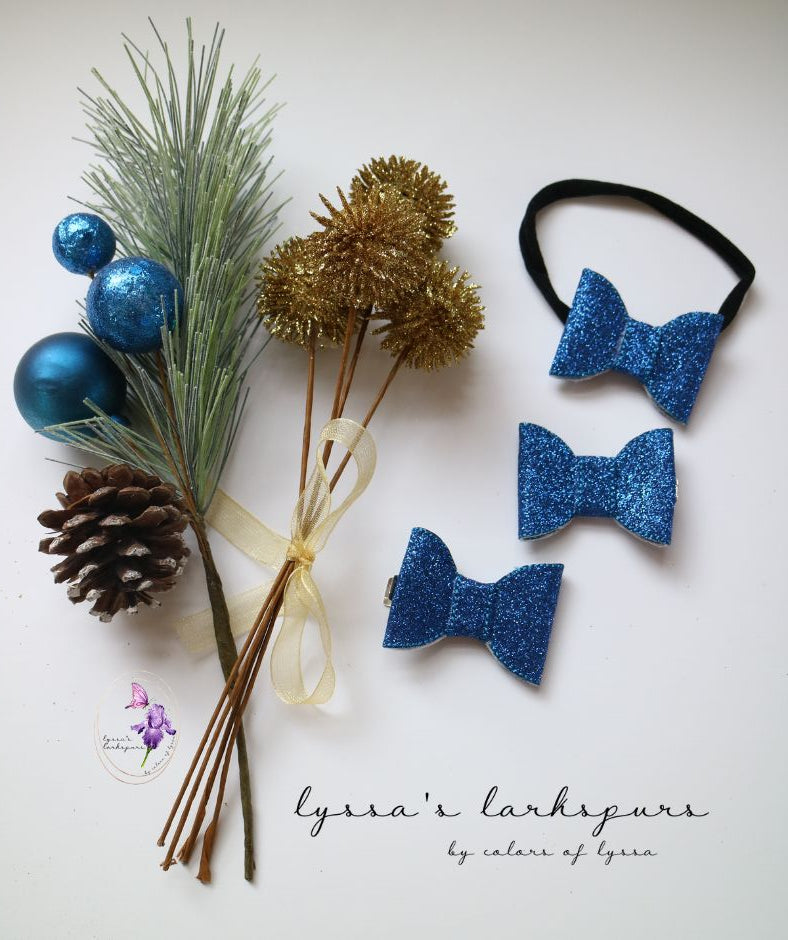 Glitter Bow Headbands & Clips