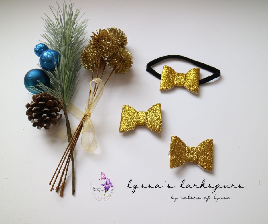 Glitter Bow Headbands & Clips