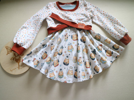 RTS Candy Corn Cutie Dress Set - Size 3T